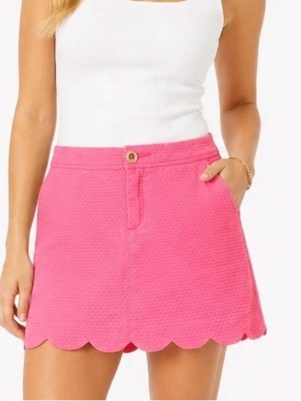 Lilly Pulitzer Buttercup Neon Pink Seersucker Skort